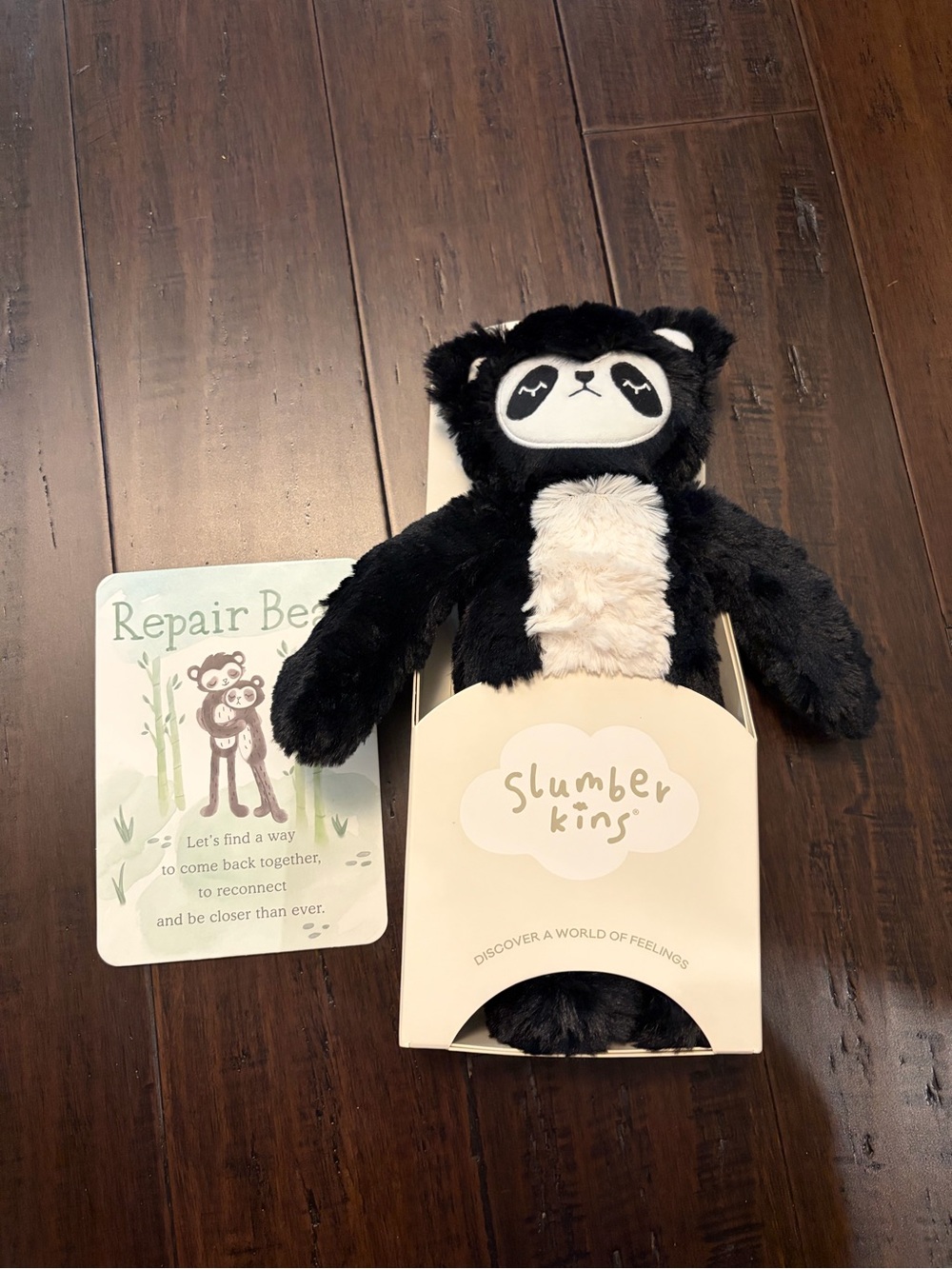 Slumberkins Black & Cream Plush Sloth Comfort Toy repair Bear